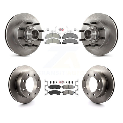 Kit de moyeu de Rotor de frein à plaquettes semi-métalliques avant et arrière, pour Ford F-350 Super Duty F-25