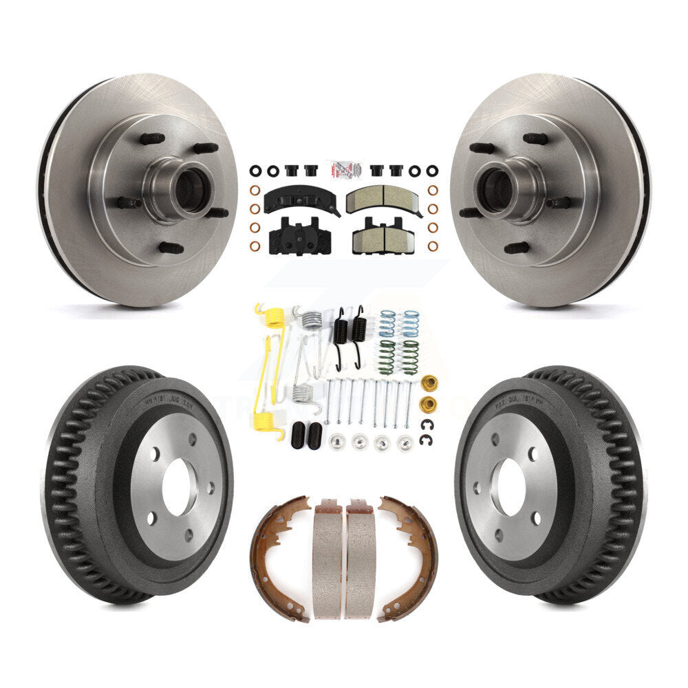 Kit de plaquettes et de tambour semi-métalliques pour Rotor de frein avant et arrière (7 pièces) pour Dodge Ram 1500 RW