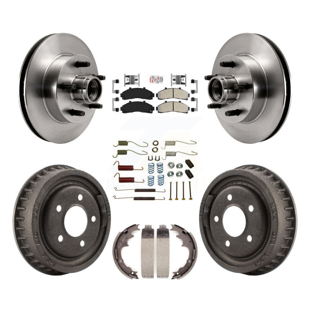 Rotors de frein avant et arrière, Kit de plaquettes et tambour semi-métalliques (7 pièces) pour Ford Ranger Mazd