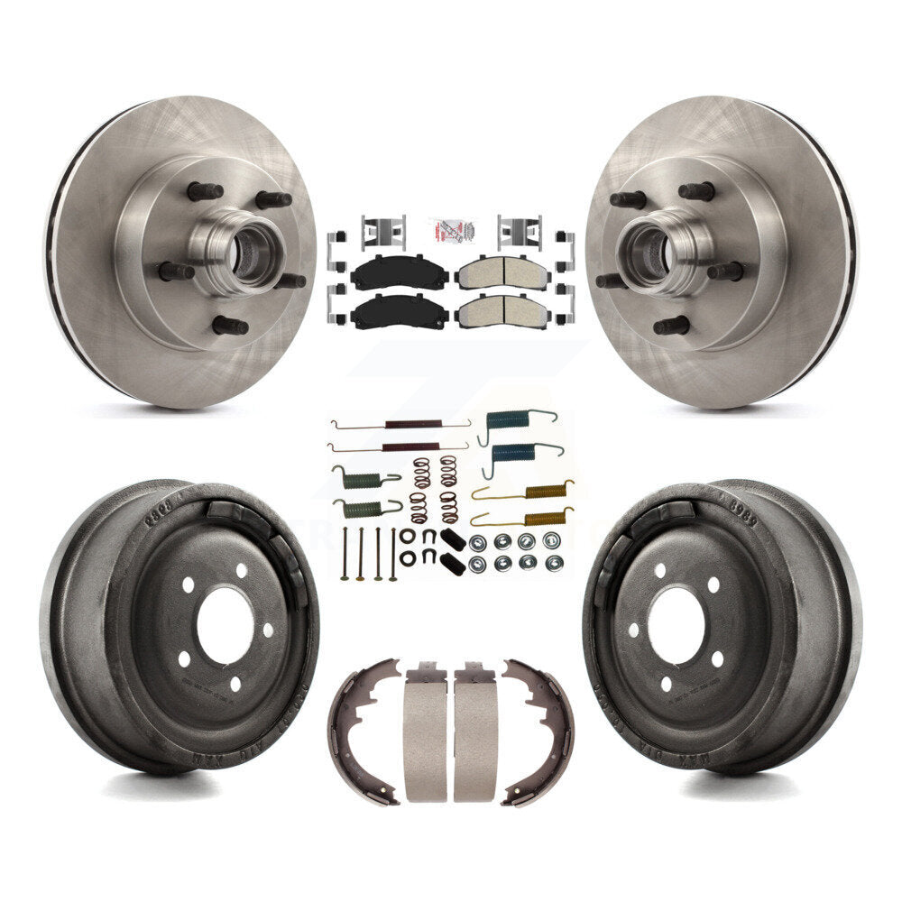Kit de tambour à plaquettes semi-métalliques de moyeu de Rotor de frein à disque avant et arrière (7 pièces) pour Mazda B400