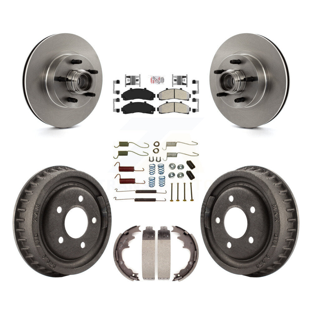 Kit de tambour à plaquettes semi-métalliques de moyeu de Rotor de frein à disque avant et arrière (7 pièces) pour la gamme Ford