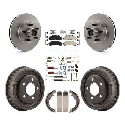 Kit de tambour à plaquettes semi-métalliques de moyeu de Rotor de frein à disque avant et arrière (7 pièces) pour la gamme Ford