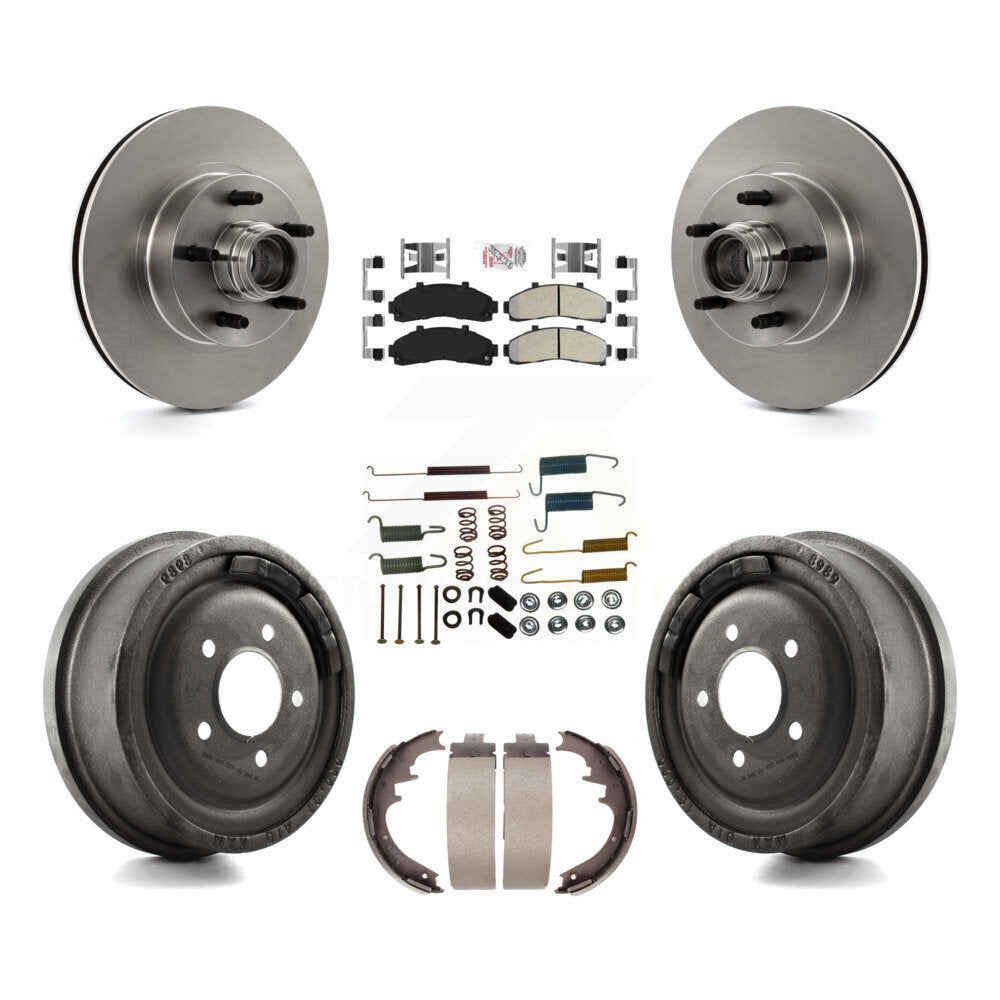 Kit de tambour à plaquettes semi-métalliques de moyeu de Rotor de frein à disque avant et arrière (7 pièces) pour la gamme Ford