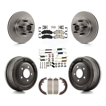 Kit de tambour à plaquettes semi-métalliques de moyeu de Rotor de frein à disque avant et arrière (7 pièces) pour la gamme Ford