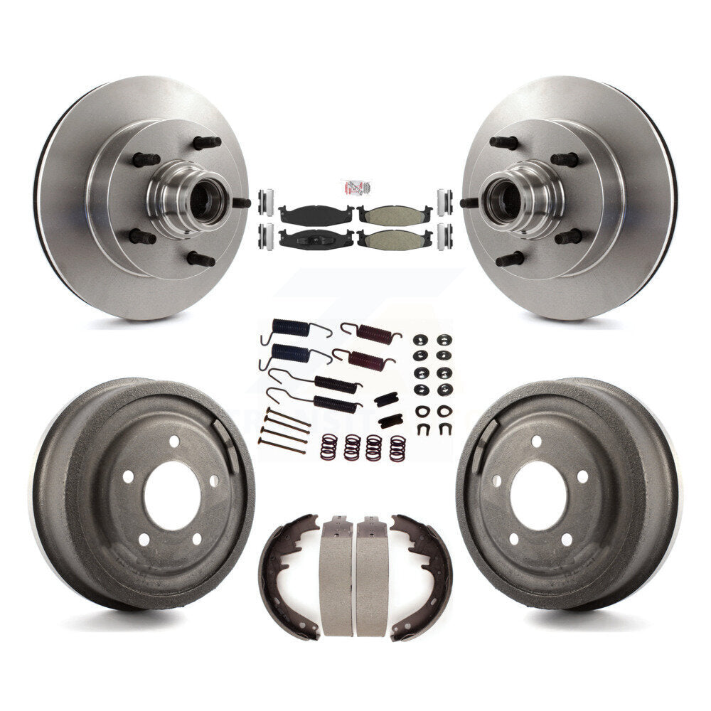Kit de tambour de tampon semi-métallique de moyeu de Rotor de frein avant et arrière (7 pièces) pour Ford F-150 E-15