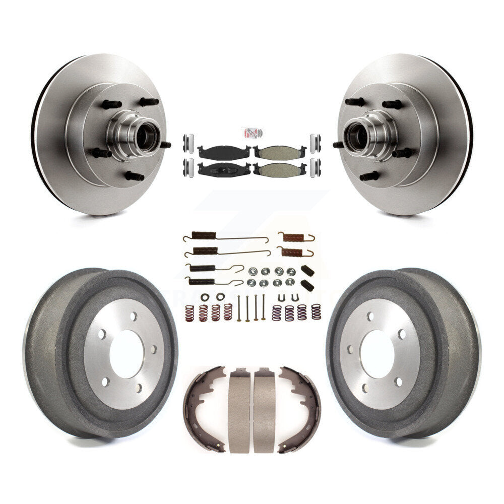 Kit de tambour à plaquettes semi-métalliques pour Rotor de frein avant et arrière (7 pièces) pour Ford E-150 Econolin