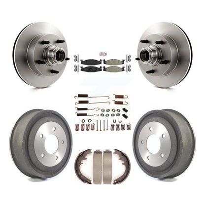 Kit de tambour à plaquettes semi-métalliques pour Rotor de frein avant et arrière (7 pièces) pour Ford E-150 Econolin