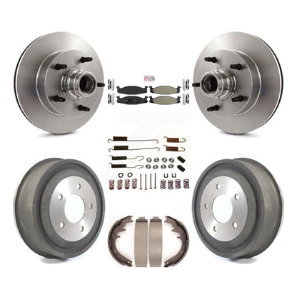 Kit de tambour à plaquettes semi-métalliques pour Rotor de frein avant et arrière (7 pièces) pour Ford E-150 Econolin
