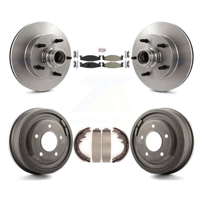 Rotors de frein à disque avant et arrière, Kit de tambour à plaquettes semi-métalliques pour Ford E-150 Econolin
