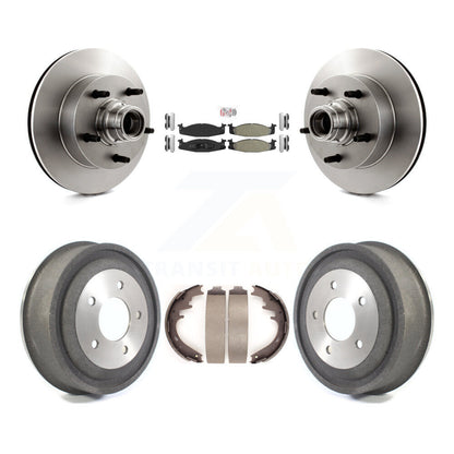 Rotors de frein avant et arrière, Kit de tambour à plaquettes semi-métalliques pour Ford E-150 Econoline Clu