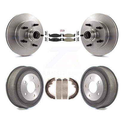 Rotors de frein à disque avant et arrière, Kit de tambour à plaquettes semi-métalliques pour Ford E-150 Econolin