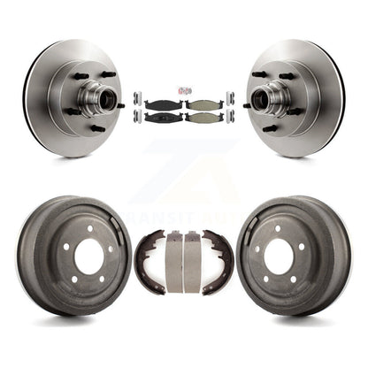 Rotors de frein avant et arrière, Kit de tambour à plaquettes semi-métalliques pour Ford E-150 Econoline Clu