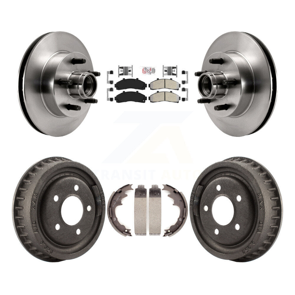 Rotors de frein avant et arrière, Kit de plaquettes et de tambour semi-métalliques pour Ford Ranger Mazda B400