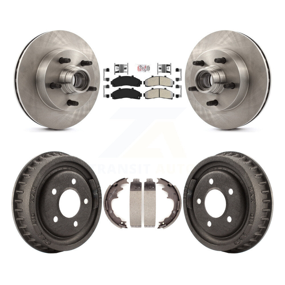 Rotors de frein à disque avant et arrière, plaquettes semi-métalliques et Kit de tambour pour Mazda B400