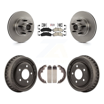 Rotors de frein à disque avant et arrière, plaquettes semi-métalliques et Kit de tambour pour la gamme Ford