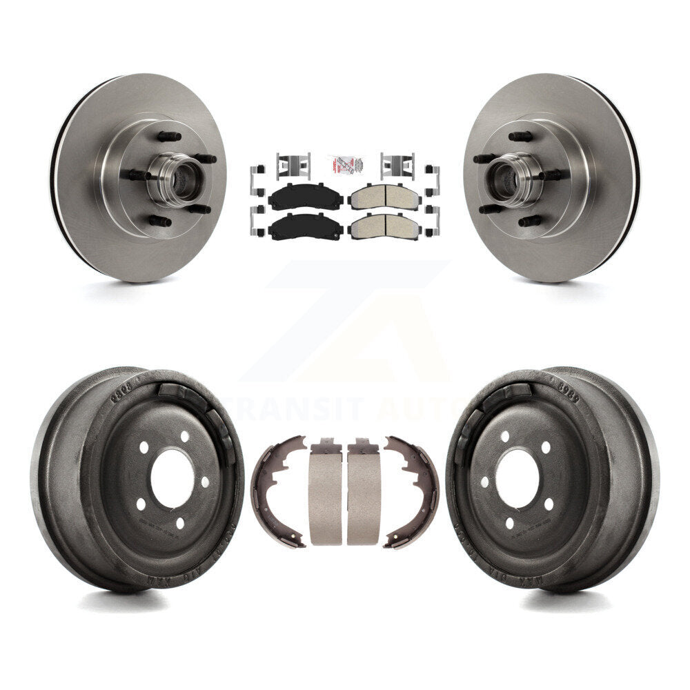 Rotors de frein à disque avant et arrière, plaquettes semi-métalliques et Kit de tambour pour la gamme Ford