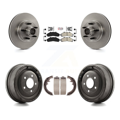 Rotors de frein à disque avant et arrière, plaquettes semi-métalliques et Kit de tambour pour la gamme Ford