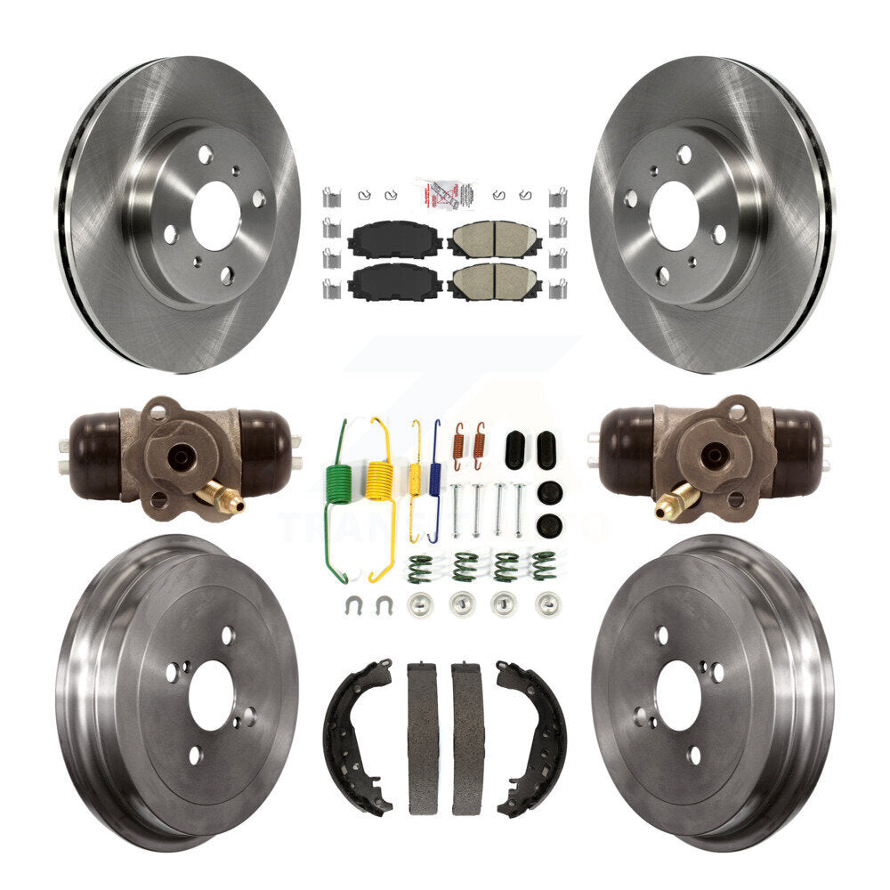 Rotors de frein à disque avant et arrière, plaquettes en céramique et Kit de tambour (9 pièces) pour Toyota Yaris
