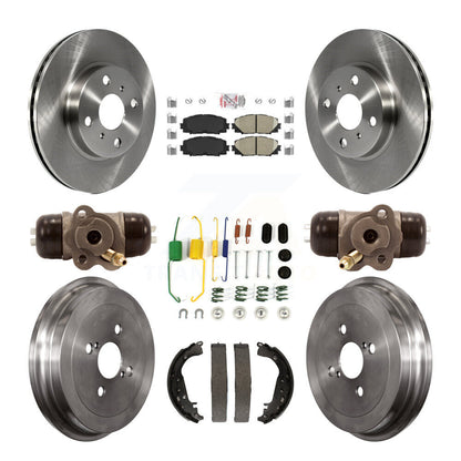 Rotors de frein à disque avant et arrière, plaquettes en céramique et Kit de tambour (9 pièces) pour Toyota Yaris