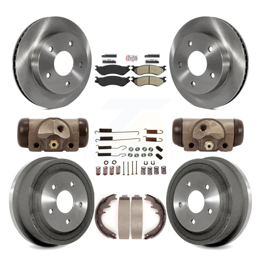 Kit de plaquettes et de tambour semi-métalliques pour Rotor de frein avant et arrière (9 pièces) pour Dodge Ram 1500 RW
