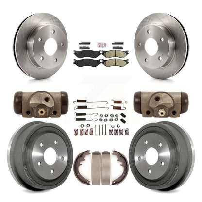 Kit de plaquettes et de tambour semi-métalliques pour Rotor de frein avant et arrière (9 pièces) pour Dodge Ram 1500 4W