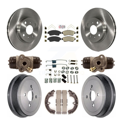 Kit de plaquettes et de tambour en céramique, Rotor de frein avant et arrière (9 pièces) pour Toyota Corolla Geo Priz