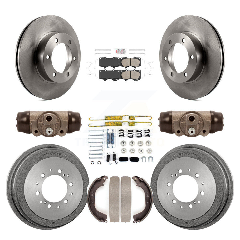 Rotors de frein à disque avant et arrière, plaquettes en céramique et Kit de tambour (9 pièces) pour Toyota Tundra