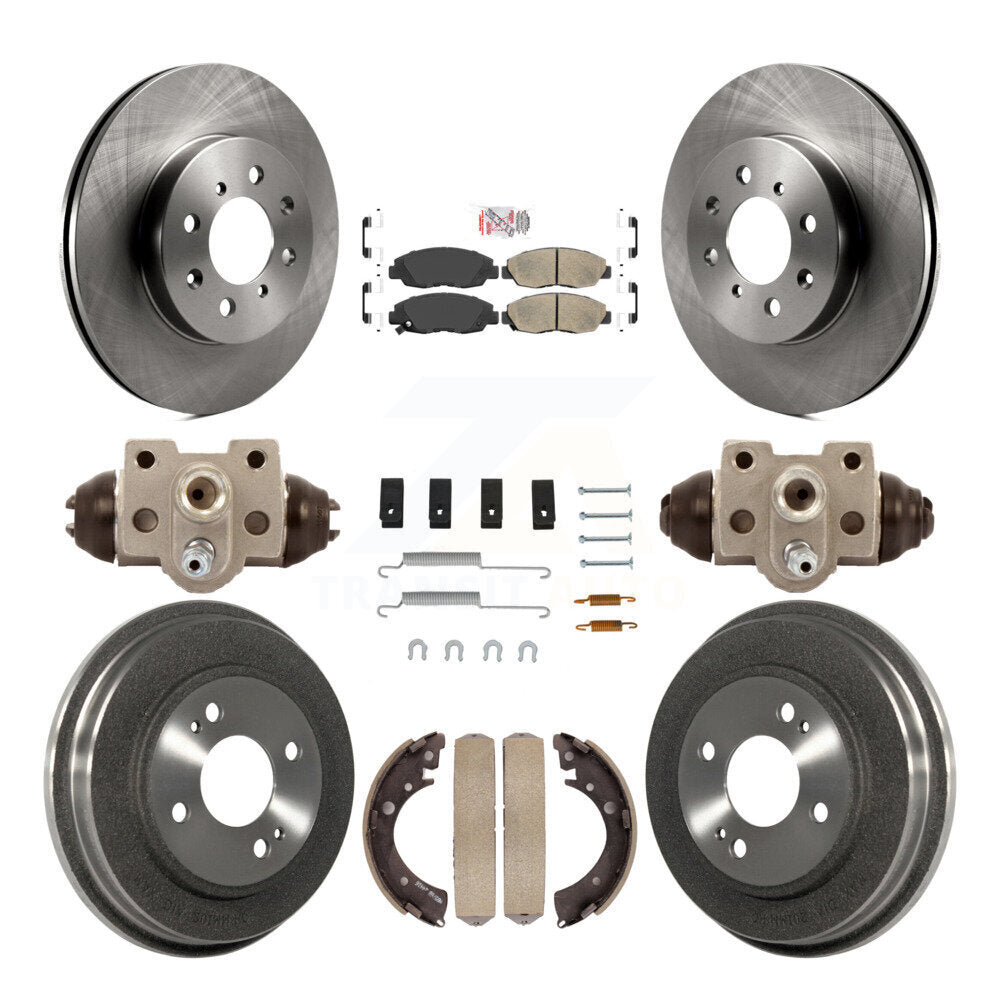 Rotors de frein à disque avant et arrière, plaquettes en céramique et Kit de tambour (9 pièces) pour Honda Civic