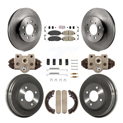 Rotors de frein à disque avant et arrière, plaquettes en céramique et Kit de tambour (9 pièces) pour Honda Civic