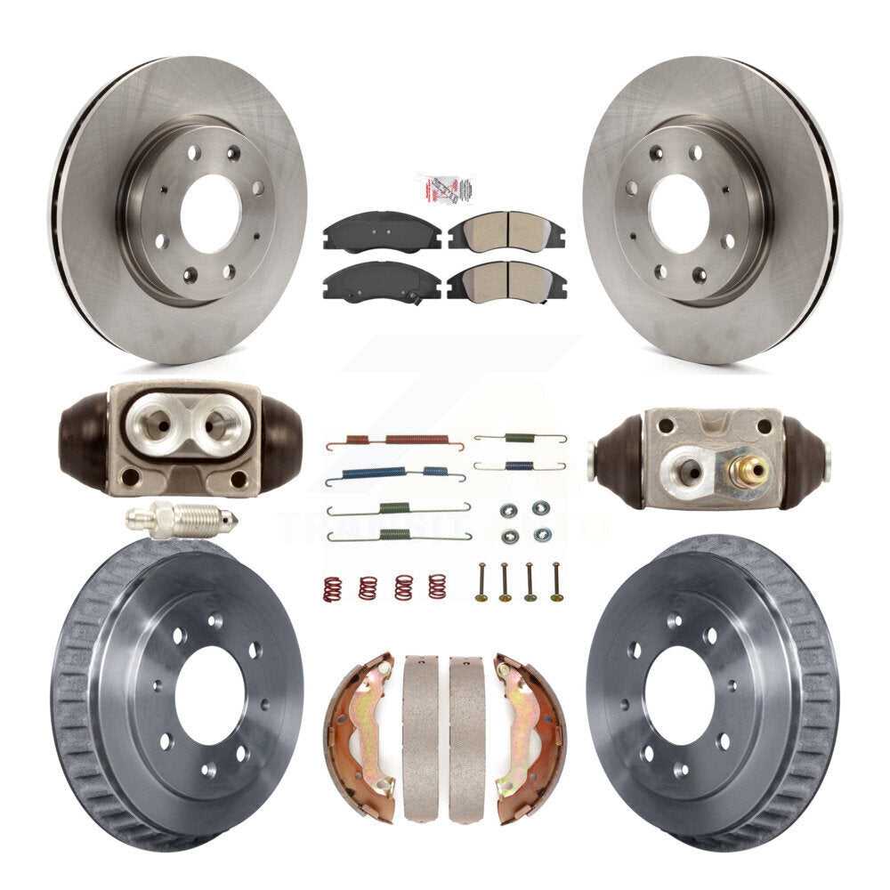 Rotor de frein à disque avant et arrière, plaquettes semi-métalliques et Kit de tambour (9 pièces) pour Kia Spectr