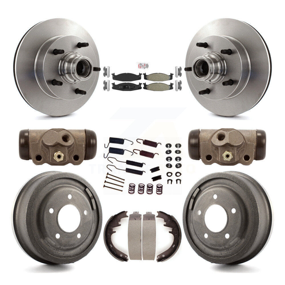 Kit de plaquettes et de tambour semi-métalliques pour Rotor de frein avant et arrière (9 pièces) pour Ford F-150 E-15