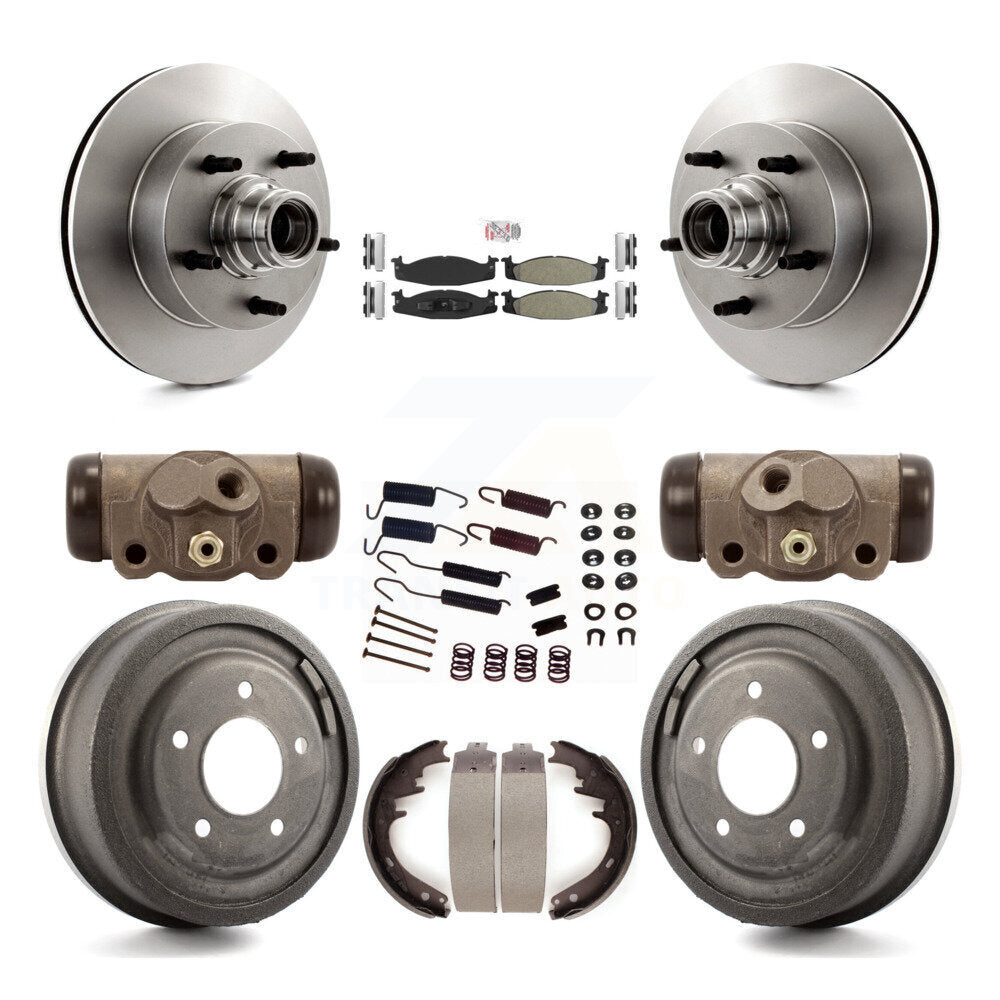 Kit de tambour à plaquettes semi-métalliques pour Rotor de frein avant et arrière (9 pièces) pour Ford E-150 Econolin