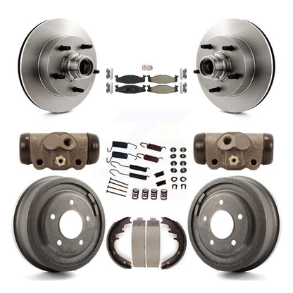 Kit de tambour à plaquettes semi-métalliques pour Rotor de frein avant et arrière (9 pièces) pour Ford E-150 Econolin