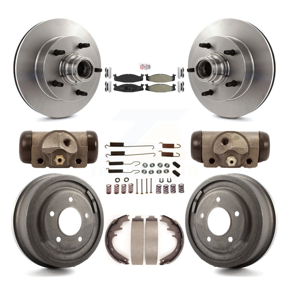 Kit de tambour à plaquettes semi-métalliques pour Rotor de frein avant et arrière (9 pièces) pour Ford E-150 Econolin