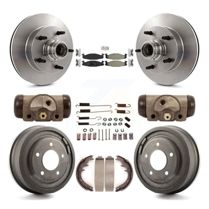 Kit de tambour à plaquettes semi-métalliques pour Rotor de frein avant et arrière (9 pièces) pour Ford E-150 Econolin