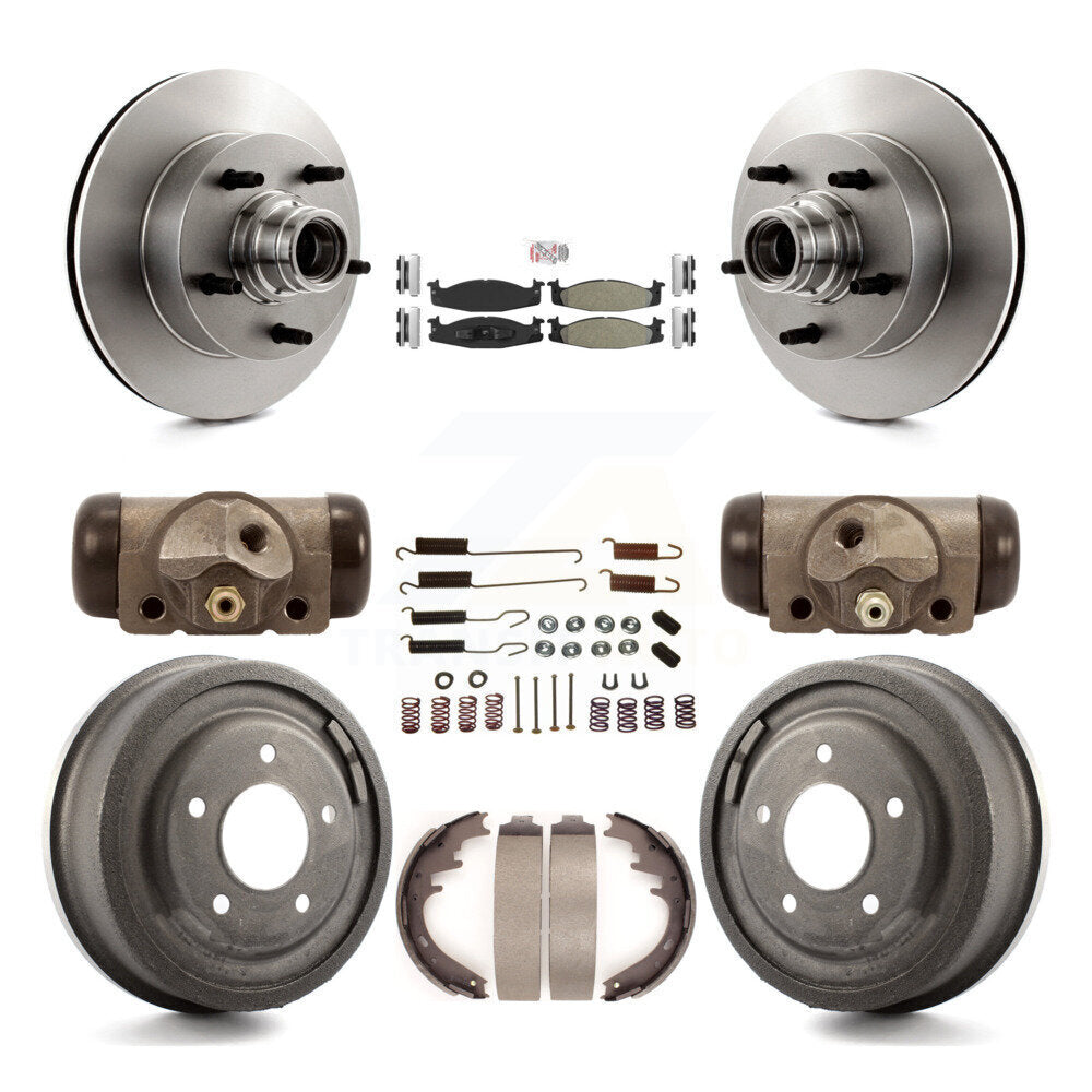 Kit de tambour à plaquettes semi-métalliques pour Rotor de frein avant et arrière (9 pièces) pour Ford E-150 Econolin