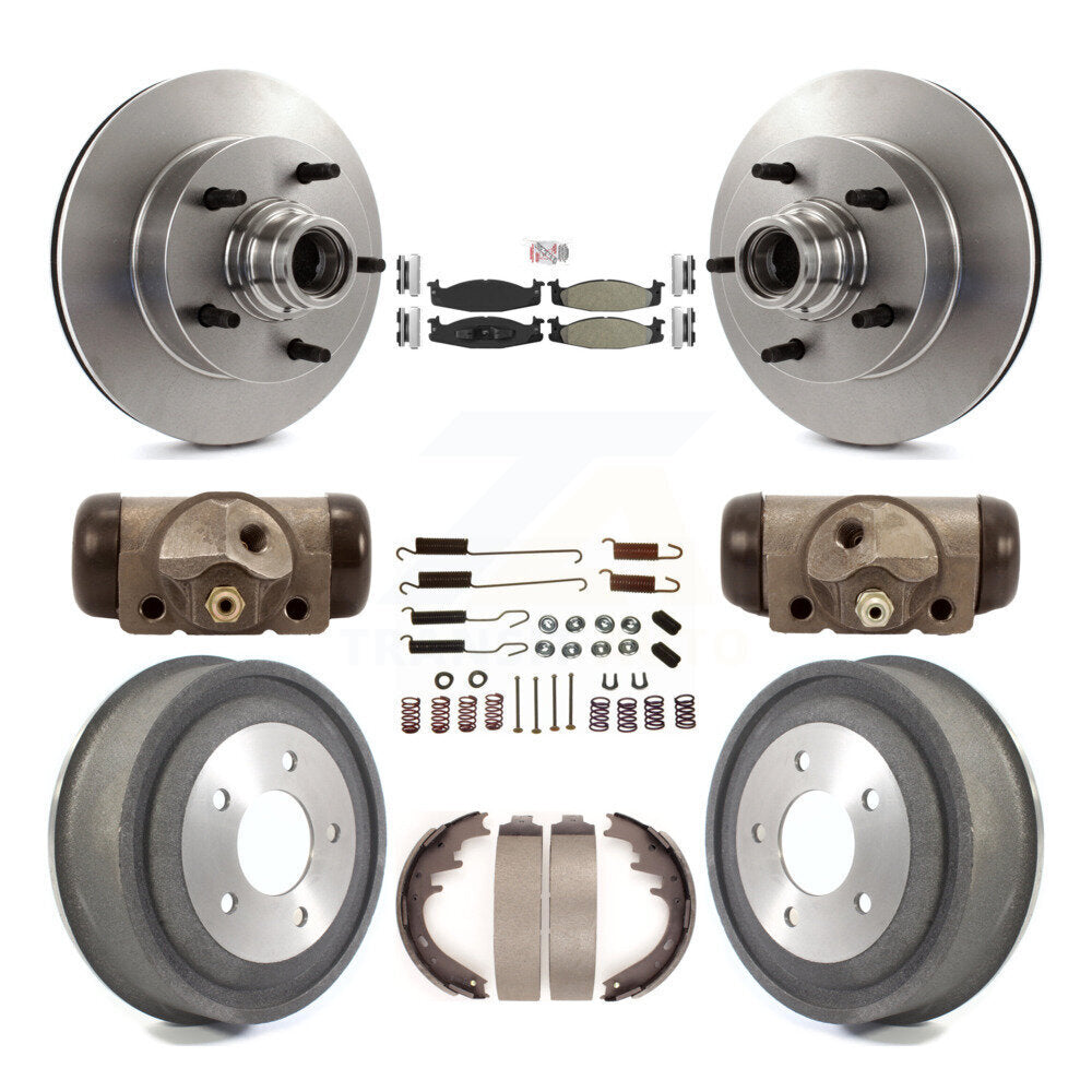 Kit de tambour à plaquettes semi-métalliques pour Rotor de frein avant et arrière (9 pièces) pour Ford E-150 Econolin