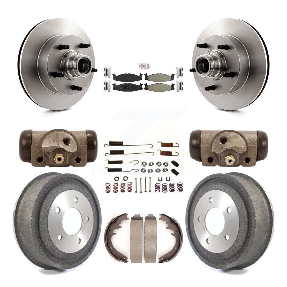Kit de tambour à plaquettes semi-métalliques pour Rotor de frein avant et arrière (9 pièces) pour Ford E-150 Econolin