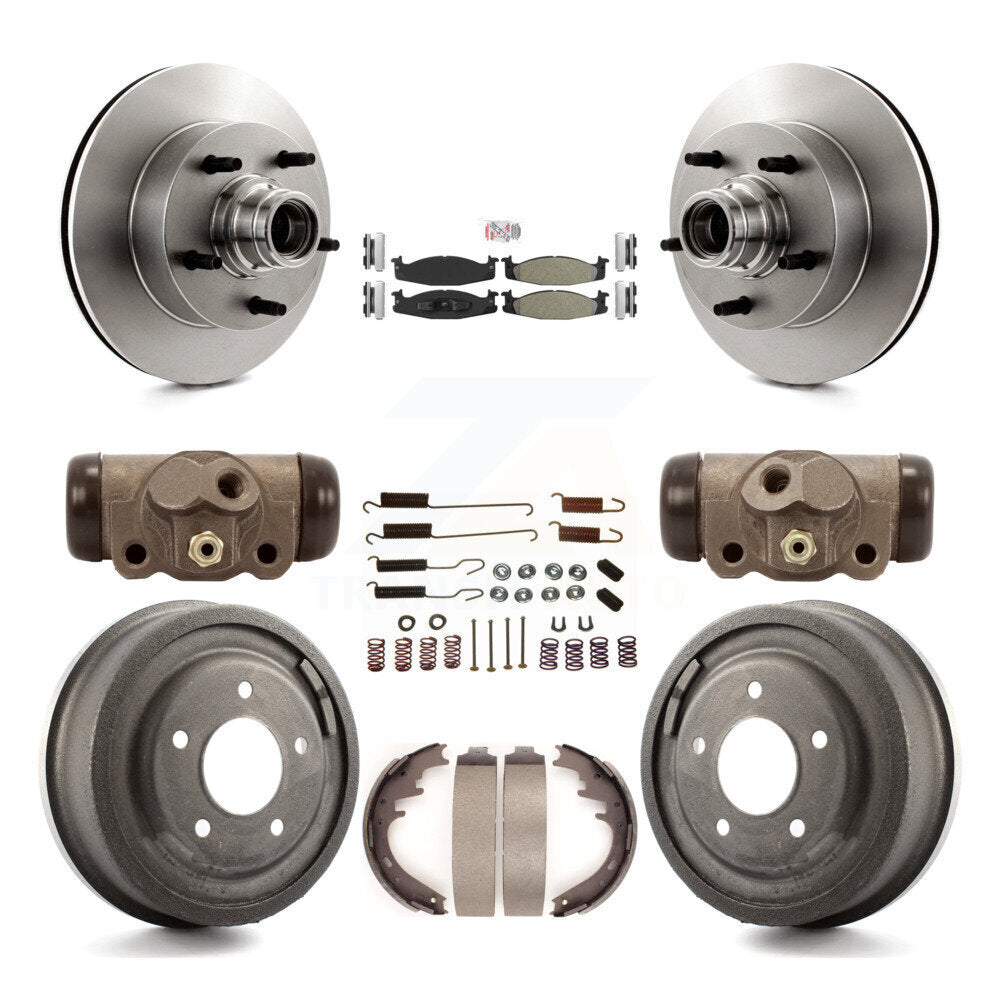 Kit de tambour à plaquettes semi-métalliques pour Rotor de frein avant et arrière (9 pièces) pour Ford E-150 Econolin
