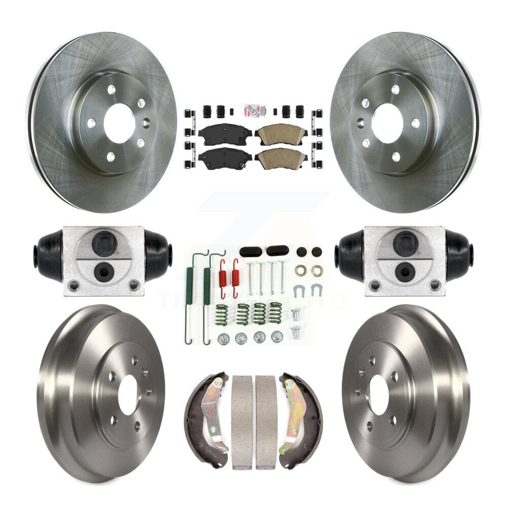 Rotors de frein à disque avant et arrière, plaquettes en céramique et Kit de tambour (9 pièces) pour Chevrolet Soni