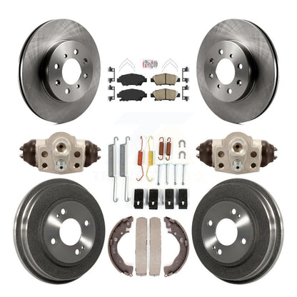 Rotors de frein à disque avant et arrière, plaquettes en céramique et Kit de tambour (9 pièces) pour Honda Fit
