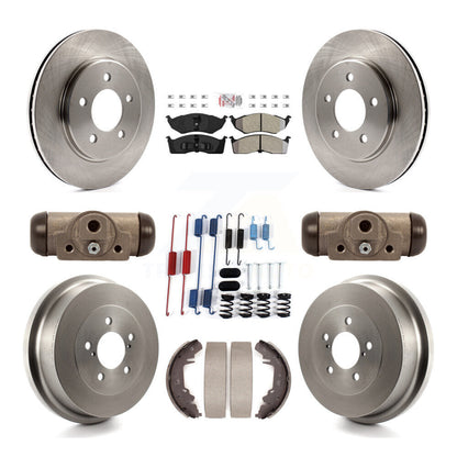 Rotors de frein avant et arrière, Kit de tambour à plaquettes semi-métalliques (9 pièces) pour Dodge Caravan Gran