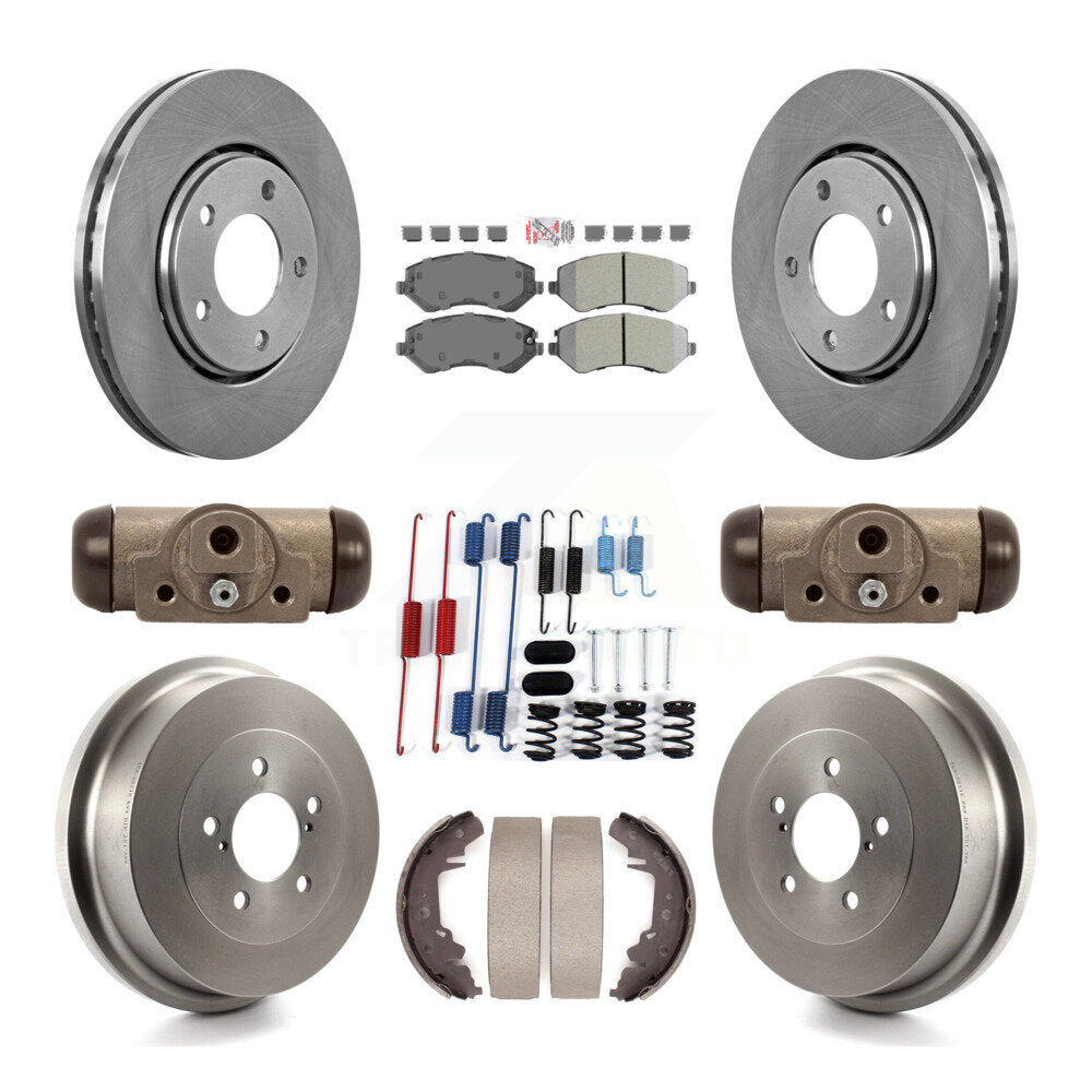 Rotors de frein avant et arrière, Kit de tambour à plaquettes semi-métalliques (9 pièces) pour Dodge Caravan Gran