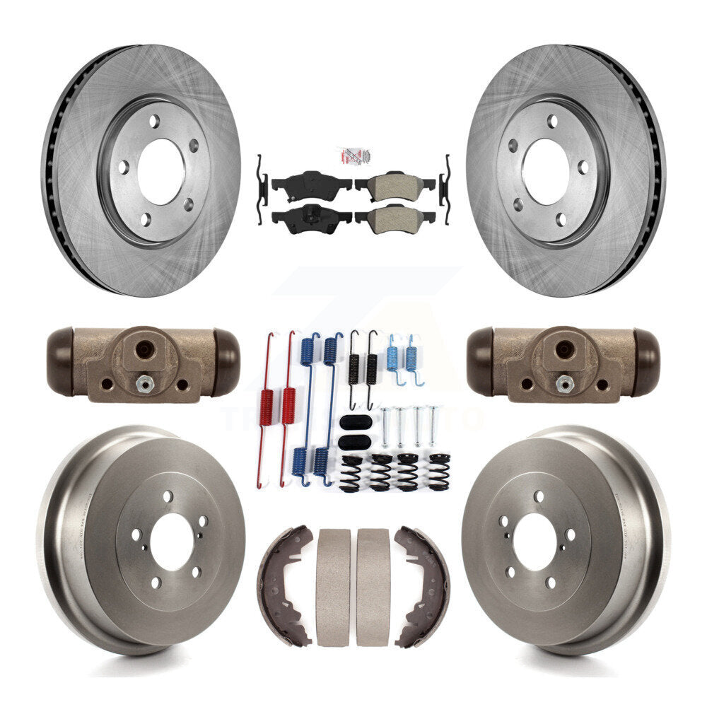 Rotors de frein avant et arrière, Kit de tambour à plaquettes semi-métalliques (9 pièces) pour Dodge Caravan Gran