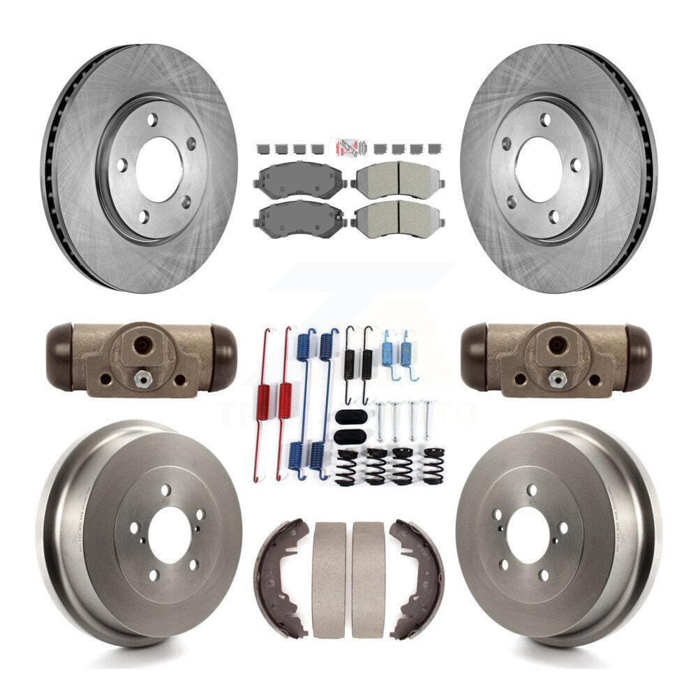 Rotors de frein avant et arrière, Kit de tambour à plaquettes semi-métalliques (9 pièces) pour Dodge Grand Carava