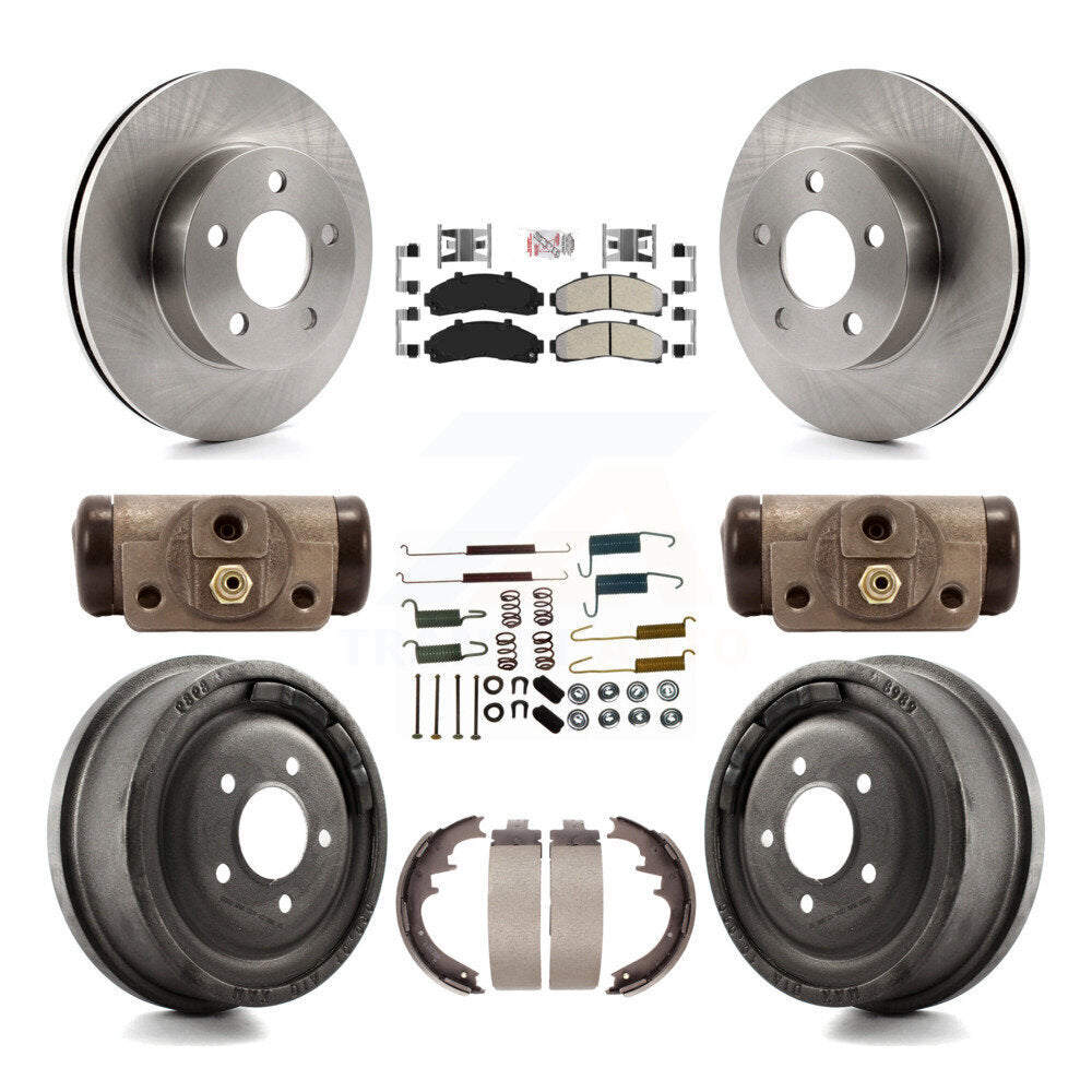 Rotors de frein avant et arrière, Kit de plaquettes et tambour semi-métalliques (9 pièces) pour Ford Ranger Mazd