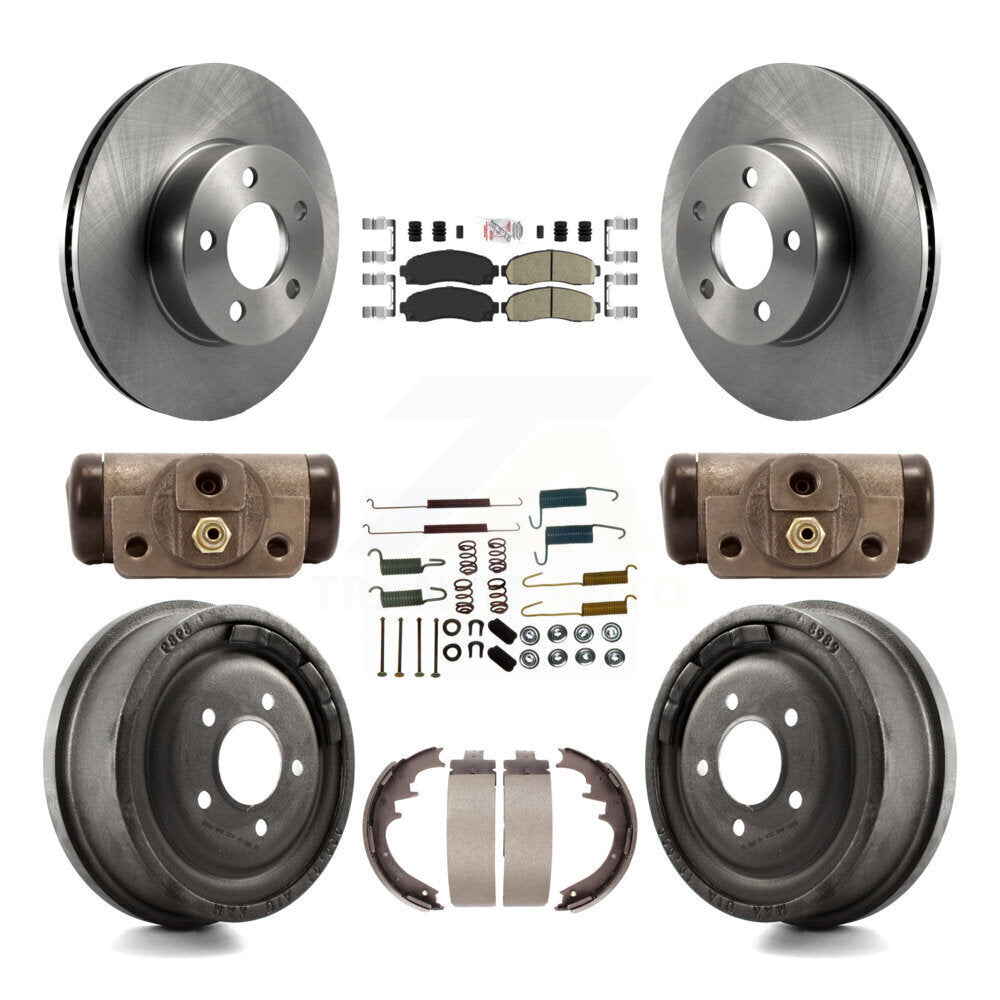 Rotors de frein avant et arrière, Kit de tampons et de tambour en céramique (9 pièces) pour Ford Ranger Mazda B400