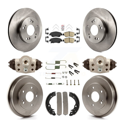 Rotors de frein à disque avant et arrière, plaquettes en céramique et Kit de tambour (9 pièces) pour Honda Civic