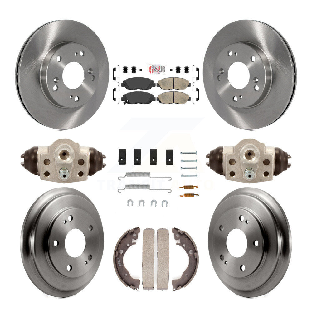 Rotors de frein à disque avant et arrière, plaquettes en céramique et Kit de tambour (9 pièces) pour Honda Civic