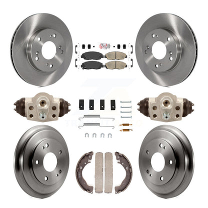 Rotors de frein à disque avant et arrière, plaquettes en céramique et Kit de tambour (9 pièces) pour Honda Civic